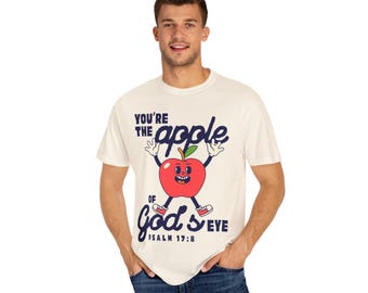Youre the Apple of Gods Eye Shirt, Psalm 17 8 Design, Retro Christian Tee, Faith Based Gift, Bible Verse Shirt for Women, Cute Scripture Tee
