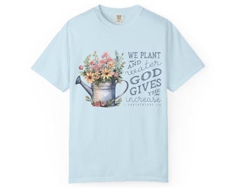 God Gives the Increase 90s Christian T-Shirt, Vintage Scripture Tee, Retro Faith Shirt, 1 Corinthians 3 7 Bible Verse Shirt Gift