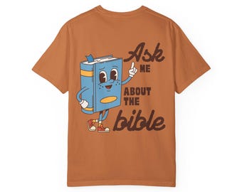 Retro Christian T-Shirt: Ask Me About the Bible - Bold Faith Tee