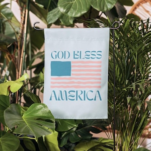 God Bless America Garden Flag, Christian Patriotic Yard Decor, Outdoor Faith Flag for 4th of July, Religious Independence Day Decoration