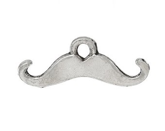 1 x Neon Bright Colour Mustache Charm Pendant Metal Enamel Necklace Making