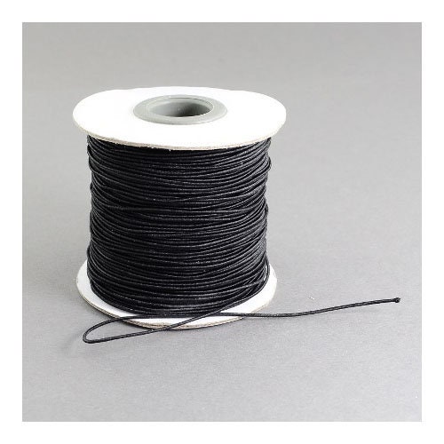Elastic String Cord Black 10M Continuous Length 1mm Thick