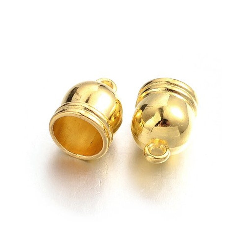 Packet 20 x Rose Gold Plated Brass Bell-Shape End Caps 8 x 10mm HA03316