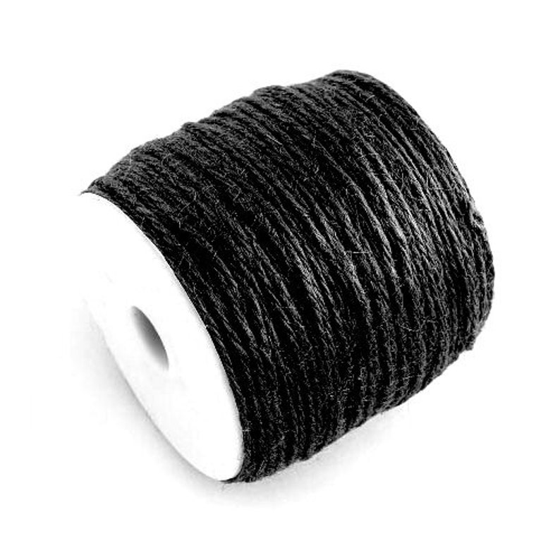 Hemp Twine Cord Black 10M Continuous Length 2mm Thick