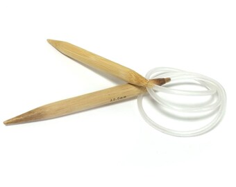 80cm Bamboo Circular Knitting Needle Natural 12mm