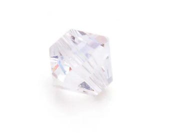 Clear Czech Crystal Beads Faceted Bicone 6mm Ab Strand Of 45+