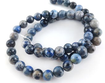 Blue Dumortierite Beads Plain Round 6mm Strand Of 60+