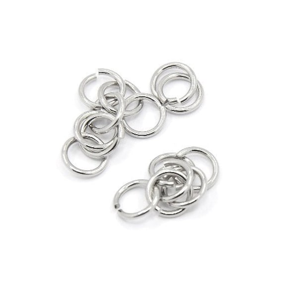 Silver 304 Stainless Steel Round Open Jump Rings 0.8 x 7mm Y01255 Packet 110