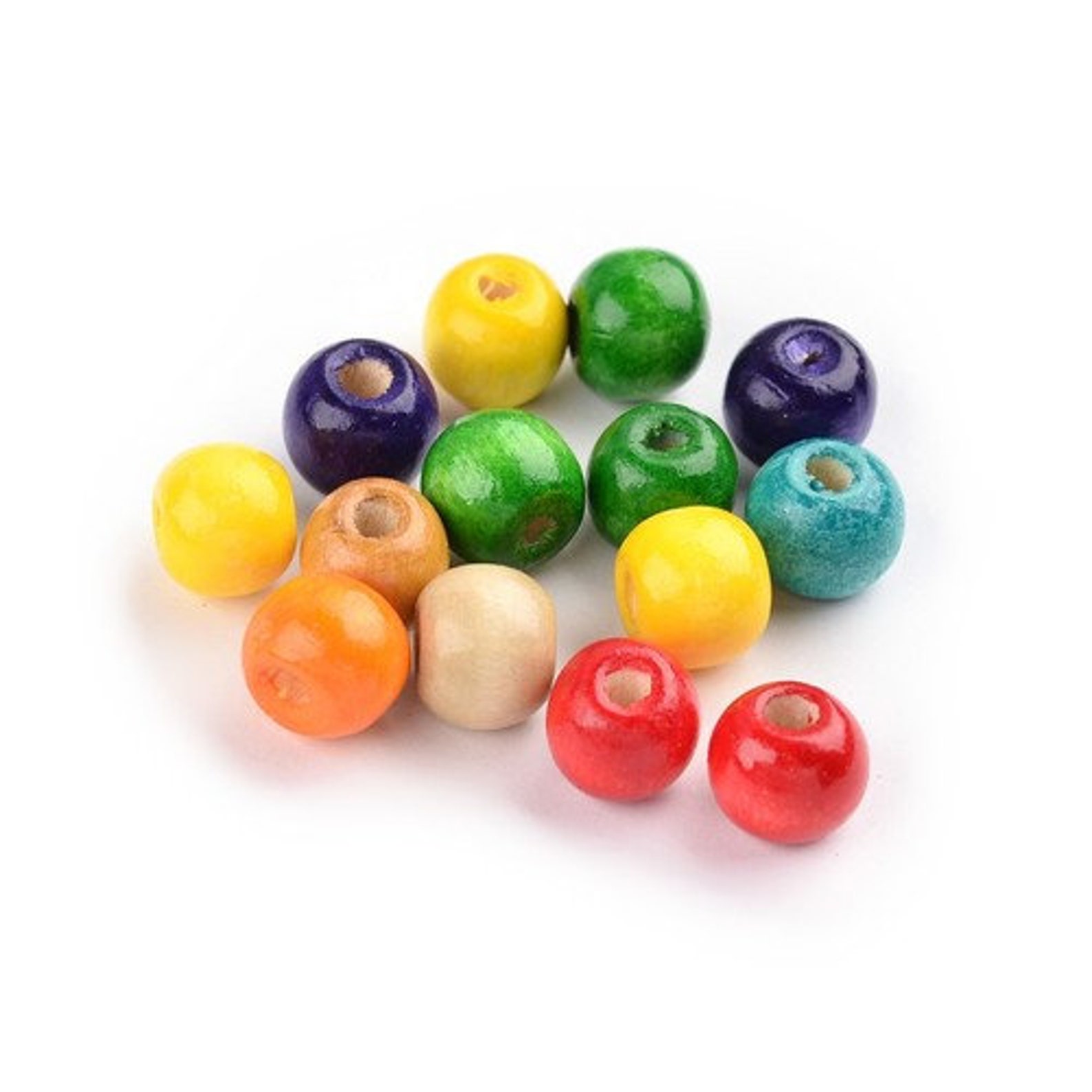 Wholesale Wood Beads MixedColour Plain Round 14mm 10 Packs Of Etsy