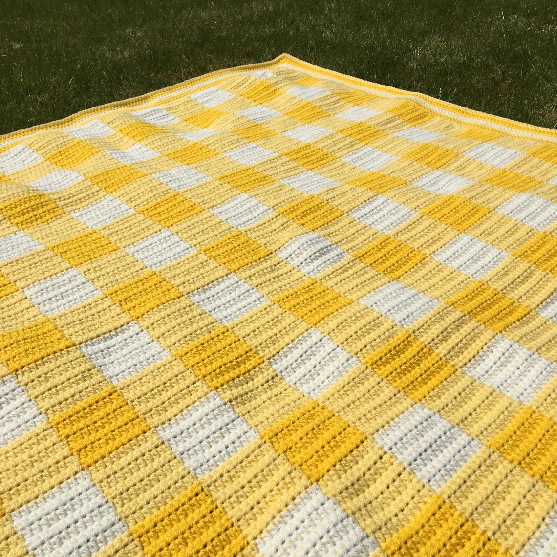 Gingham Picnic Blanket Crochet Pattern pdf Download Etsy