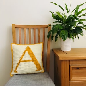 Alphabet Cushion crochet pattern (pdf download), A to Z, includes intarsia crochet tutorial, intermediate/advanced crochet