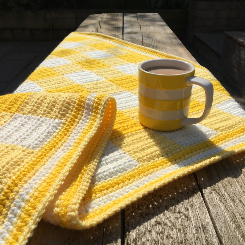 Gingham Picnic Blanket Crochet Pattern pdf download image 5