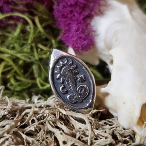 Gnostic Lion-Headed Serpent Chnoubis Signet Ring