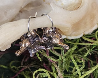 Rattlesnake Vertebra Earrings in Silver or Bronze - Witchcraft Aesthetic - Goth - Morbid - Vulture Culture