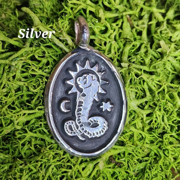 Gnostic Lion-Headed Serpent Chnoubis Pendant