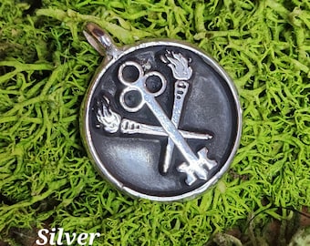 Hekate Key and Torches Devotional Pendant