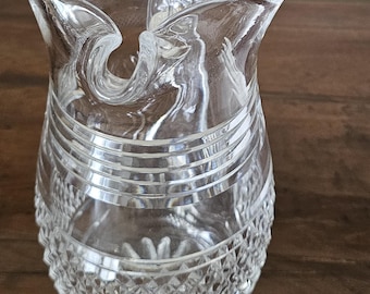 Brocca vintage in cristallo Waterford Martini con manico e bordo per ghiaccio