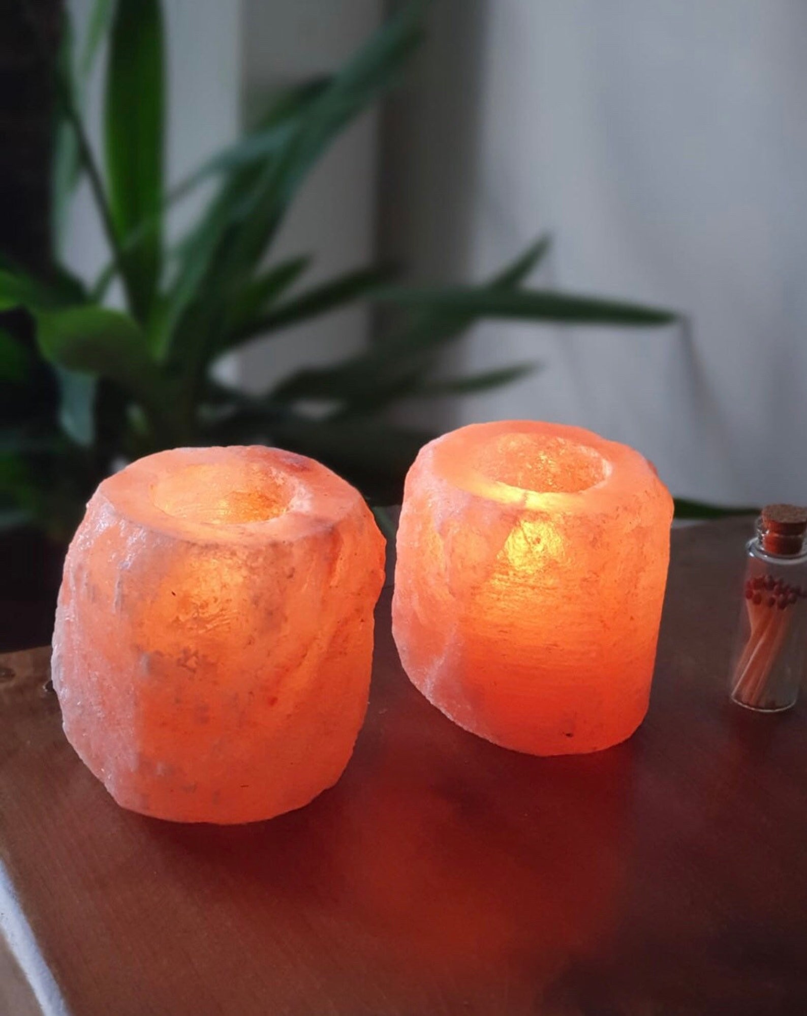 2 x Himalayan Crystal Rock Salt Candle Tea Light Holder with 2 Etsy