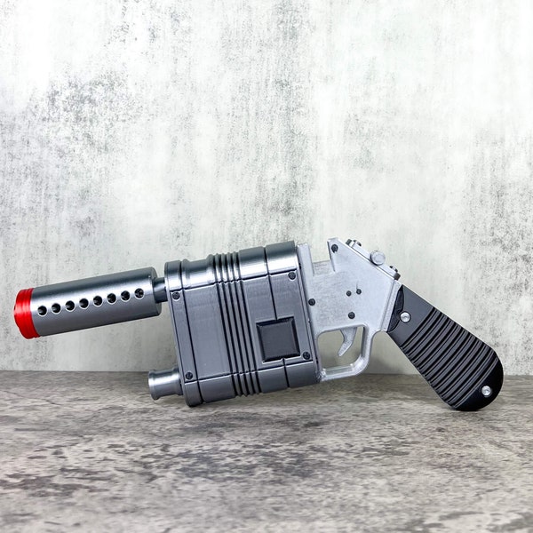 Rey's Blaster Prop Movie Replica LPN NN-14 Cosplay Replica With Stand, Rey, Post Apocalyptic Larp Weapon, Cyberpunk Cosplay Prop Weapon