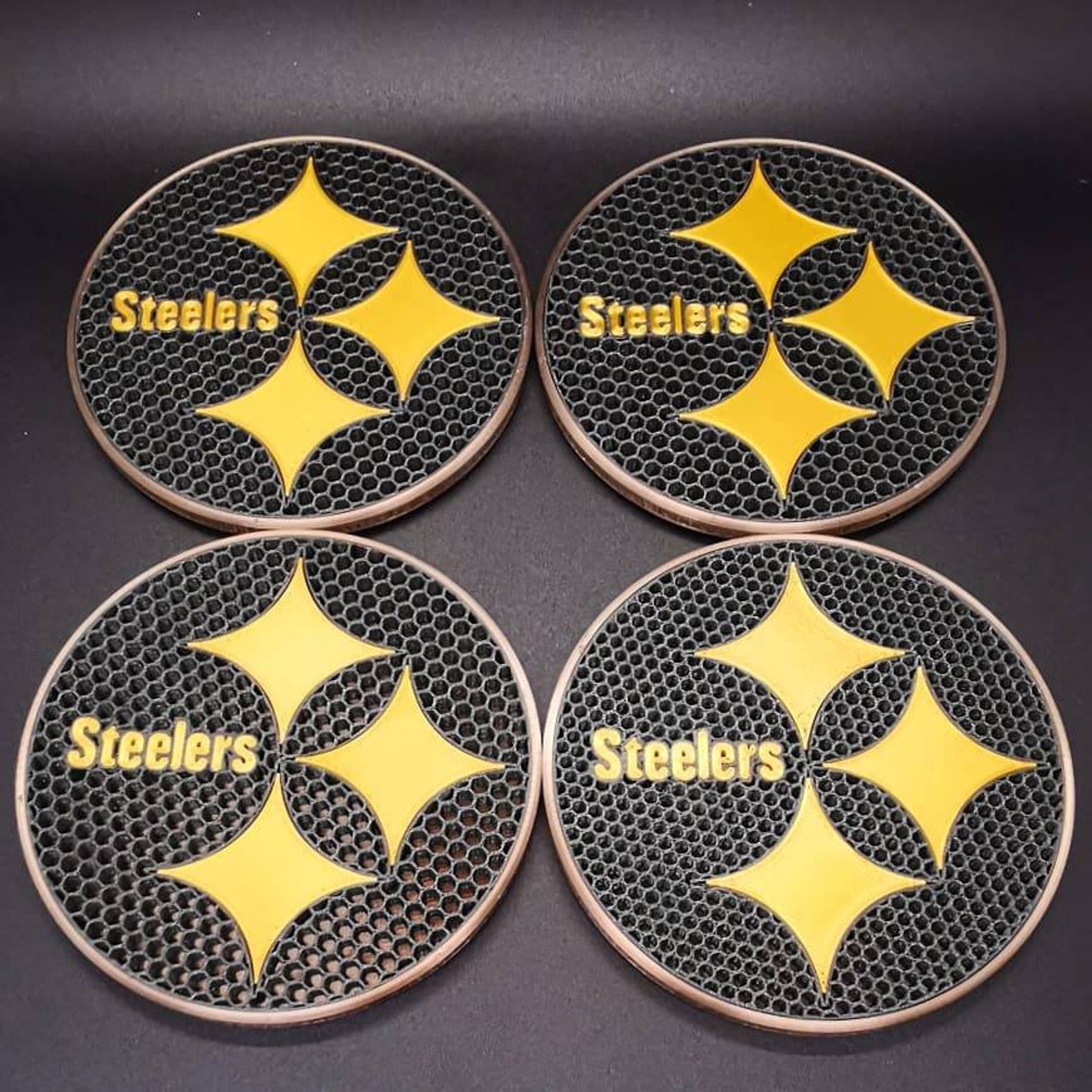 Pittsburgh Steelers Coasters Sports Coasters with Holder 3d Etsy