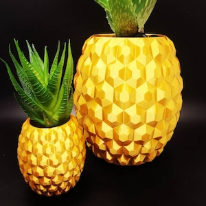 Mini Succulent Planter Set of Two, Cute Pineapple Planter, Air Plant Display, 3D Printed Planter, Modern Pineapple Decor, Pineapple Gifts