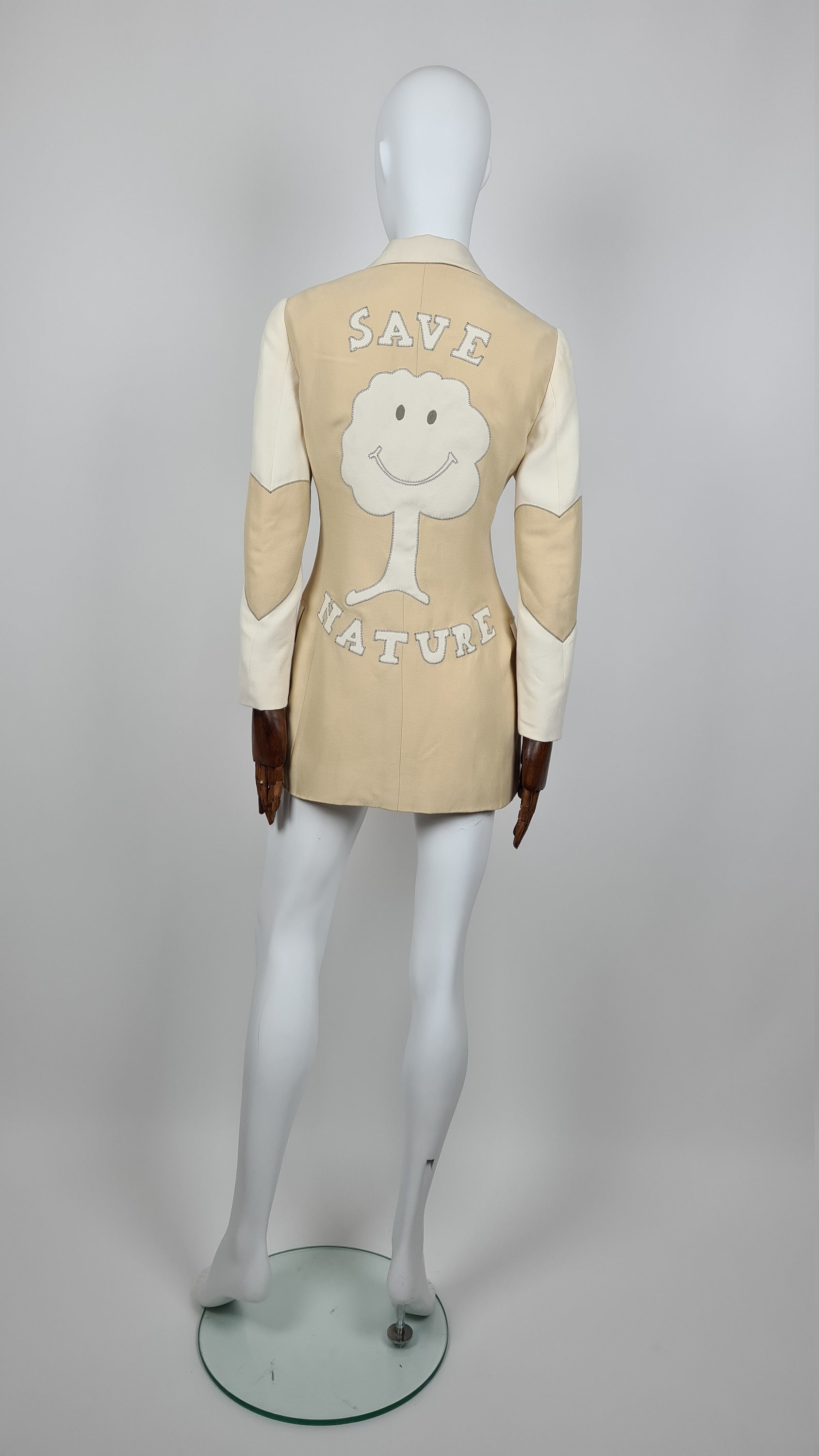 Moschino 1994 Museum Eco Iconic Vintage 90s Beige Brown