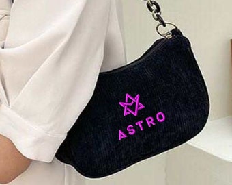 Astro Inspired PERSONALIZED CORDUROY Baguette TOTEBAGS New Fashion Custom Logo Cotton Canvas Tote Bag Cotton Messenger Women Bags