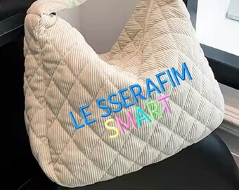 Le Sserafim Smart Inspired Plaid Shoulder Bag, Kpop Funny Room Merch, Gift for Le Sserafim FEARNOT Kpop Fan, Kpop Merch Le Sserafim Chaewon