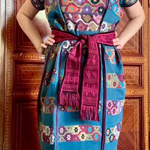 Amuzgos Huipil, mexikanisches Textilkleid, mexikanisches Vintage-Mexikanisches Loom-Kleid, Sammlertextil, Huipil, gewebtes mexikanisches Kleid, indigenes Kleid