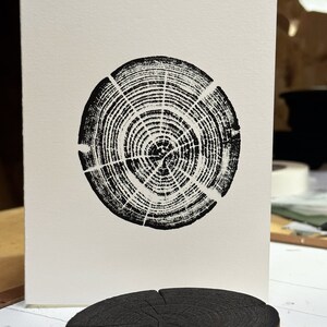 Wenskaarten met boomringprint (5 kaarten met envelop)