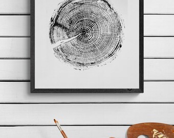 California Incense Cedar Tree Print, 11x14, hand made, reclaimed wood, InkWoodAndFire, by Leah Petersen