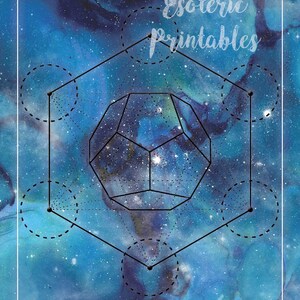 Sacred Geometry 1 on Galaxy Background Print