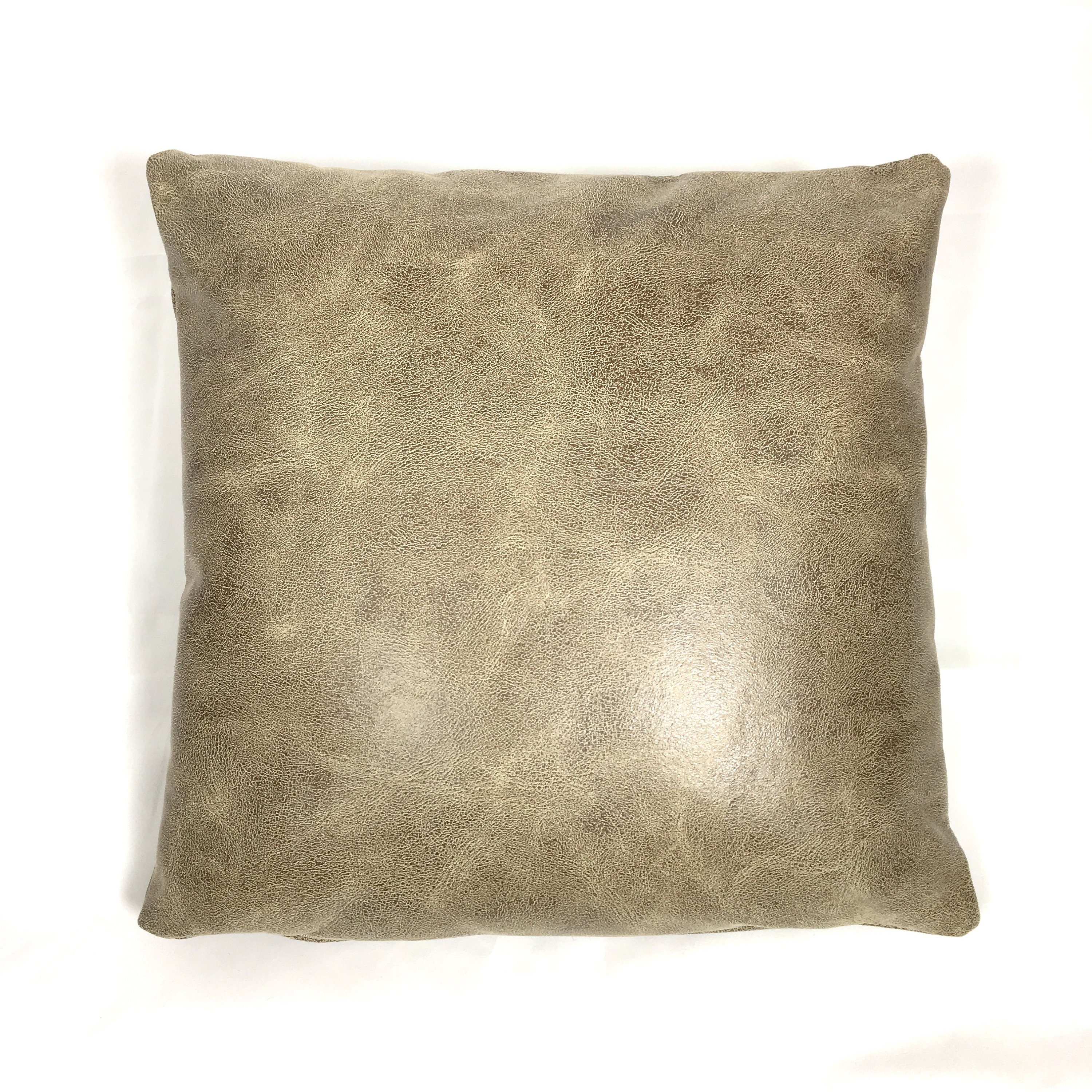 Vegan/Faux Leather Square Pillow Cover Medium Brown Etsy