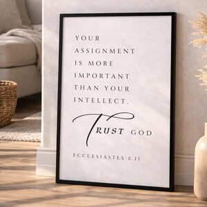 Deine Aufgabe Vertraue Gott | Inspirierendes Zitat, christliche Wandkunst, druckbare Schrift