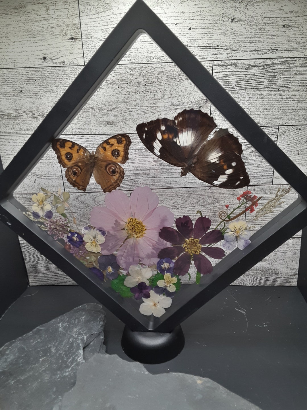 3D Floating Frames With Real Butterflies and Real Flowers Etsy