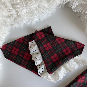 Festive Plaid - Dog Bandana // Over the Collar // Dog, Cat, Pet Bandana
