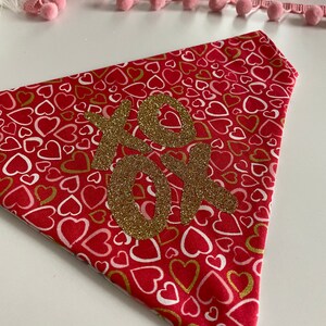 XOXO - Dog Bandana // Over the Collar // Reversible // Valentine&#39;s Day // Dog, Cat, Pet Bandana