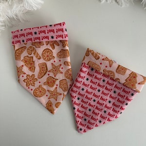 Christmas Cookie - Dog Bandana // Over the Collar// Reversible // Dog, Cat, Pet Bandana