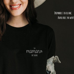 Mother's Day personalized t-shirt, motherhood t-shirt gift, birth gift for mom, black tee for mom, personalized favorite tee for mother