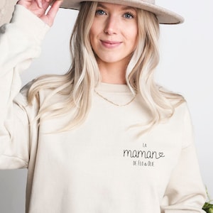 Sweatshirt personnalisé pour Maman, crewneck personnalisé, cadeau fête des mères, pull personnalisé Maman, coton ouaté Maman,cadeau marraine