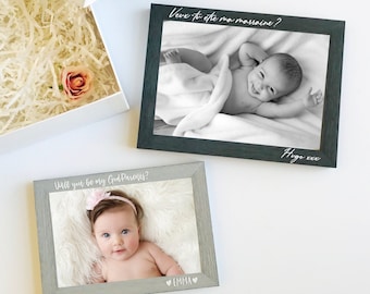 Personalized picture frame for godmother, godparents proposal box, will you be my godmother, picture frame for godfather, Baptism gift