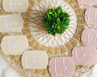 Baby milestone acrylic cards, baby shower gift, baby monthly photo props, baby milestone markers, Baby first year set, newborn photo props