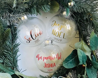 Personalized Christmas Ball, Personalized Christmas Ornament, Merry Christmas Ball, Christmas Tree Decoration, Baby Ball My First Christmas