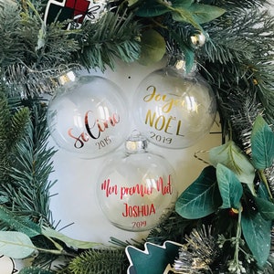 Personalized Christmas Ball, Personalized Christmas Ornament, Merry Christmas Ball, Christmas Tree Decoration, Baby Ball My First Christmas image 1