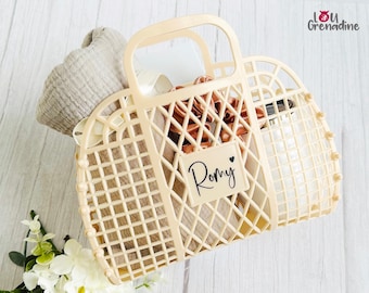 Personalized Jelly Bag, Bachelorette Vintage Jelly Bag, Personalized Retro Beach Bag, Flower Girl Jelly Basket, Bridesmaid Proposal Bag