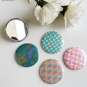 Petit Pan Fabric Pocket Mirror, Pocket Mirror for Bridesmaid, Compact Mirror, Hostess Gift, Handbag Mirror, Christmas Stocking Gift