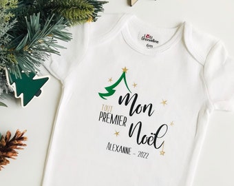 Baby First Christmas bodysuit, Baby 1st Christmas outfit, First Christmas outfit, Christmas photo prop, Custom birth gift for Christmas