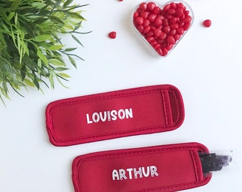 Personalized ice pop holder for Valentine's Day, Valentine's Day freeze ice pop holder, personalized favor for kid, funny ice pop holder