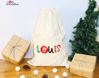 Personalised Santa sack, custom Santa bag, Christmas name gift bag, name Santa Sack, personalized toy bag, reusable gift bag, Santa toy bag