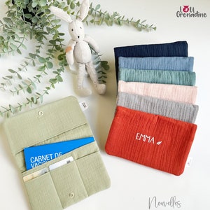 Carnet de santé personnalisé bébé, protège carnet de santé avec prénom, idée cadeau naissance personnalisé, cadeau baby shower personnalisé